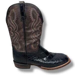 Lucchese Roy Boots Mens 14 D Giant Alligator Vamps Mad Dog Goat Quarters Leather